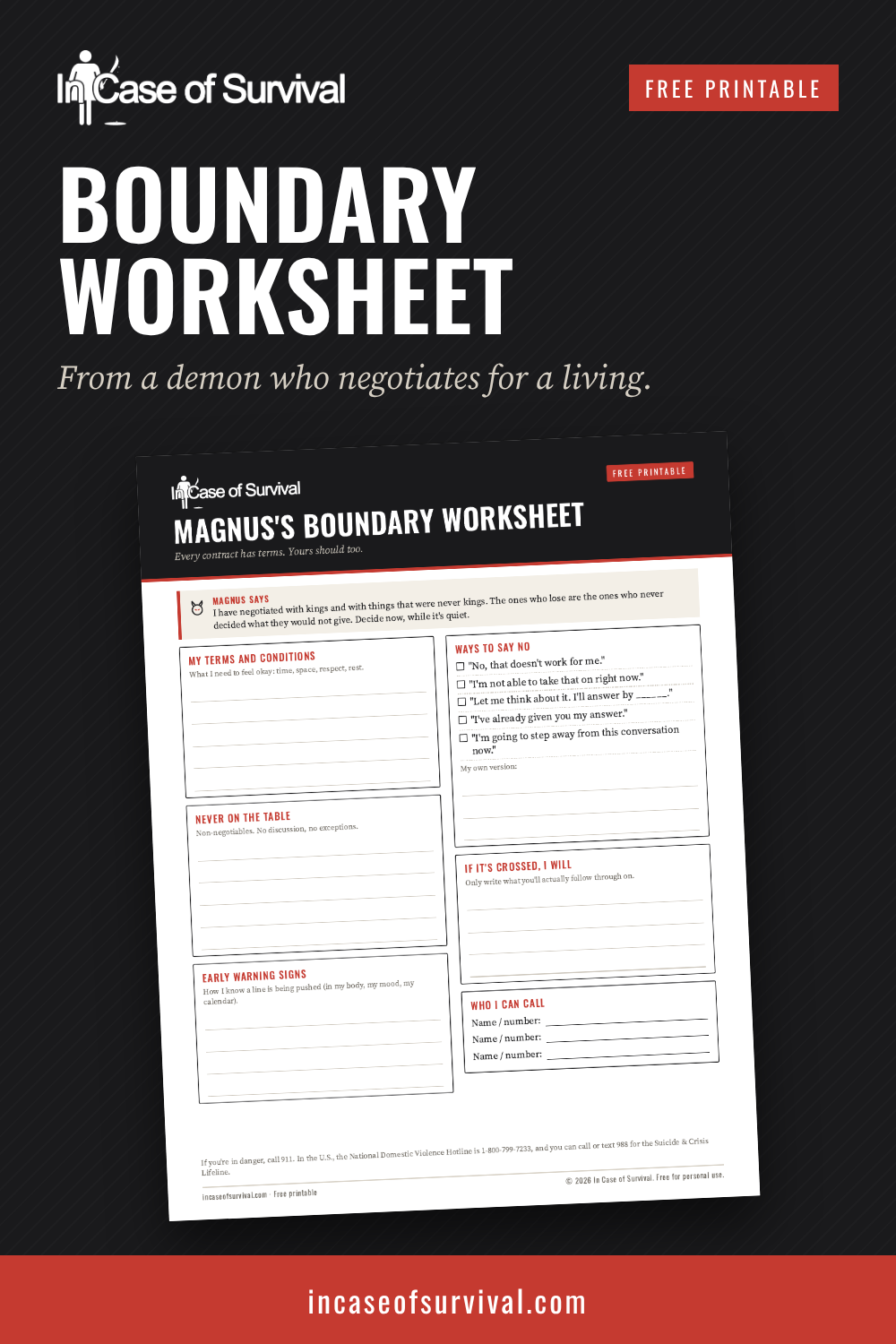 Magnus's Boundary Worksheet